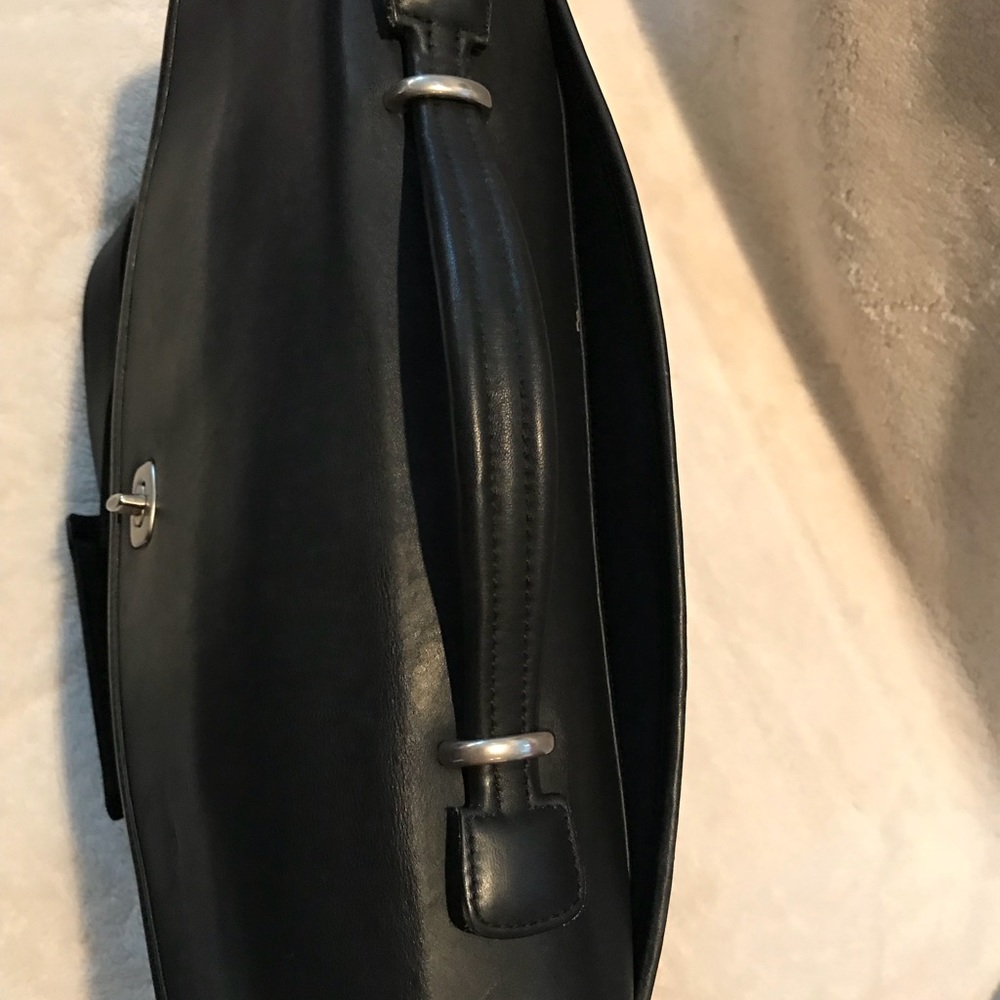 Coach Black Leather Briefcase with Silver Hardware - Picture 3 of 8